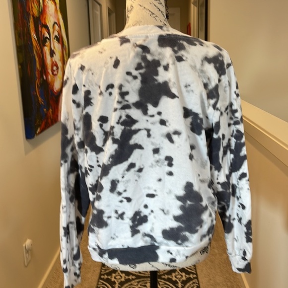 Def Leppard Grey & White Tie Dye Graphic Print Sweatshirt - Picture 6 of 7
